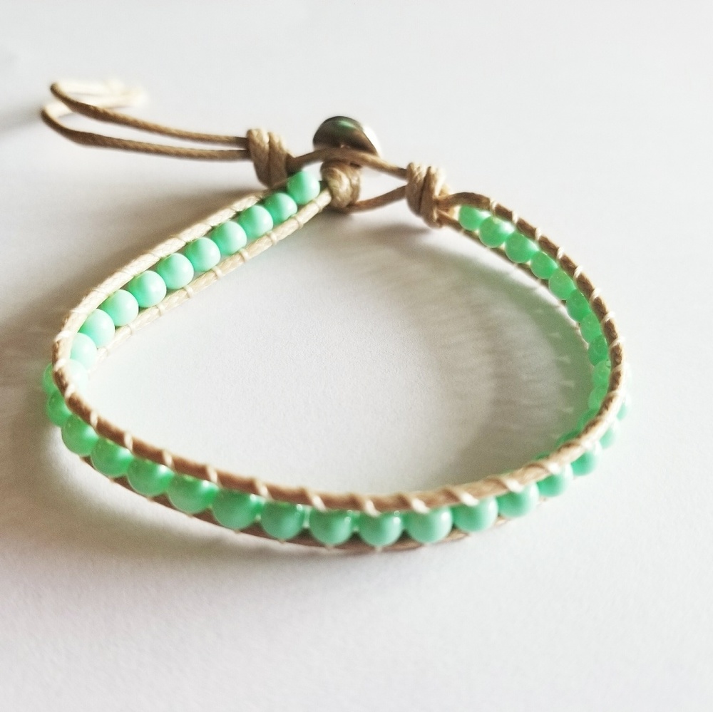 Jade Green Hemp Bracelet